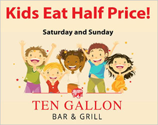 Kids Eat 1/2 Price! Kids Eat 1/2 Price!